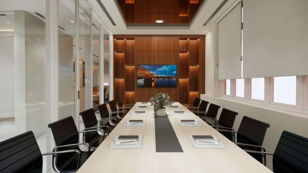 desain ruang meeting kantor modern jakarta